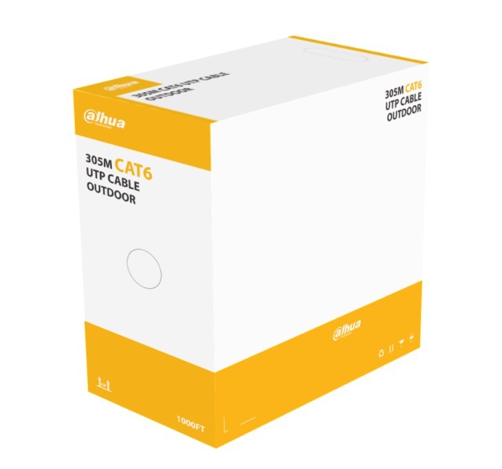 DH-PFM920-6U. Cable UTP de Exterior CAT6 Dahua 305m Negro